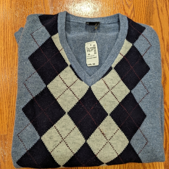 Jos. A. Bank blue Argyle sweater - Picture 1 of 2